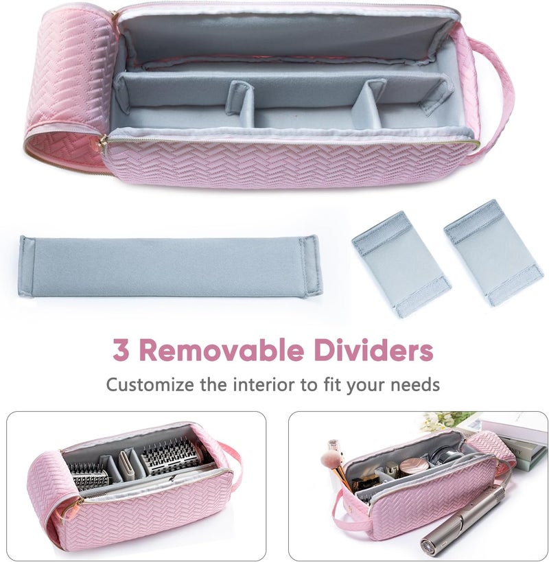ELCUPA Large Hair Tools Travel Bag Compatible with Shark FlexStyle, Revlon & Dyson | Hair Dryer Brush Organizer, Flat Iron, Curling Iron, Makeup & Cosmetic Bag for Travel Essentials - Image 3